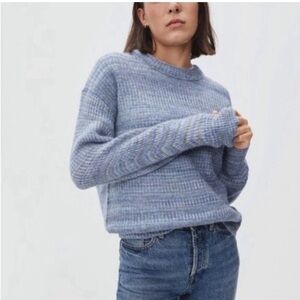 Everlane Alpaca Blue Striped Sweater